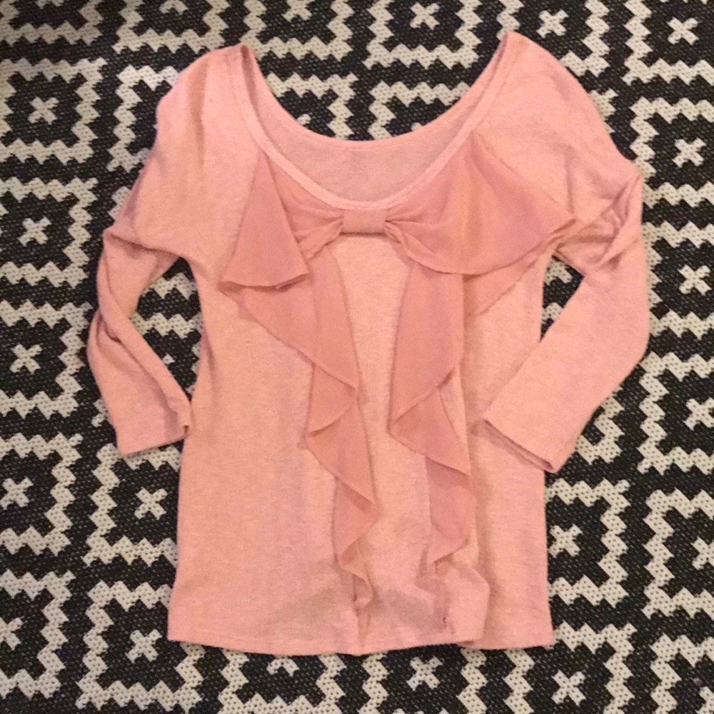 Peach sweater with bow back